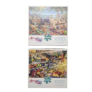 Two 1000pc puzzles Aimee Stewart Buffalo Games: Farm Fresh and Beach Vacation